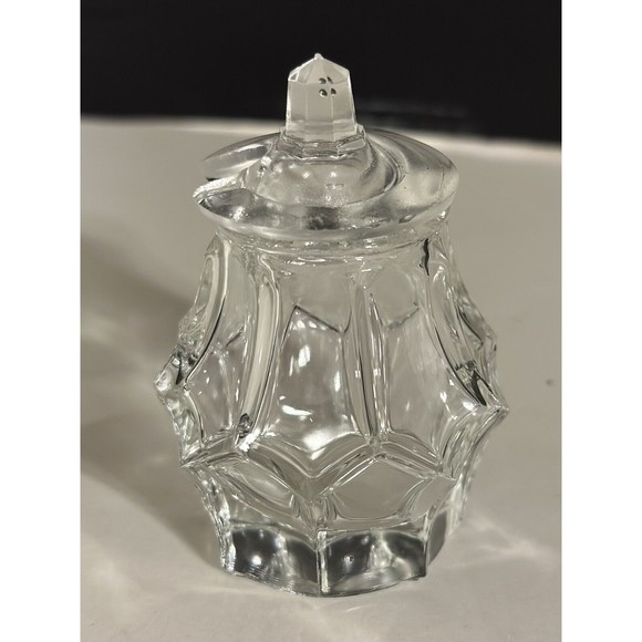 Vtg Coin Liberty Torch Clear Covered Candy Dish Glass Jar Lid Entertain Decor - Picture 5 of 10